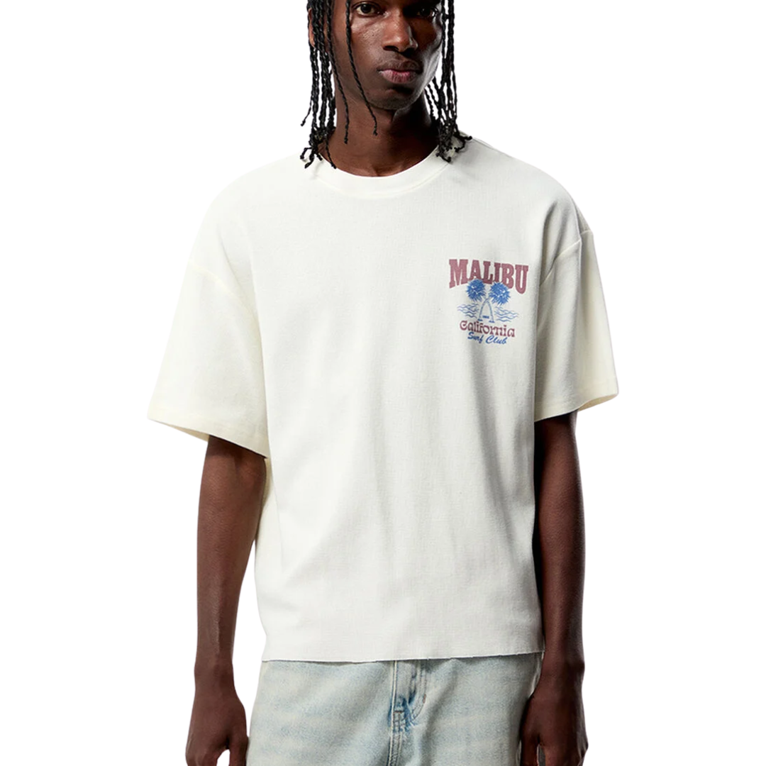 Tee Pacsun "Malibu Waffle Knit" Beige