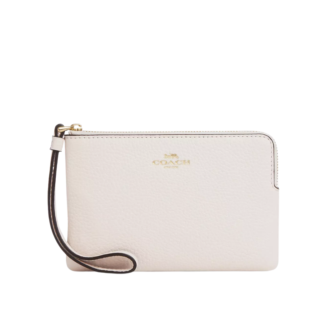 Monedero Coach Corner Zip Wristlet White