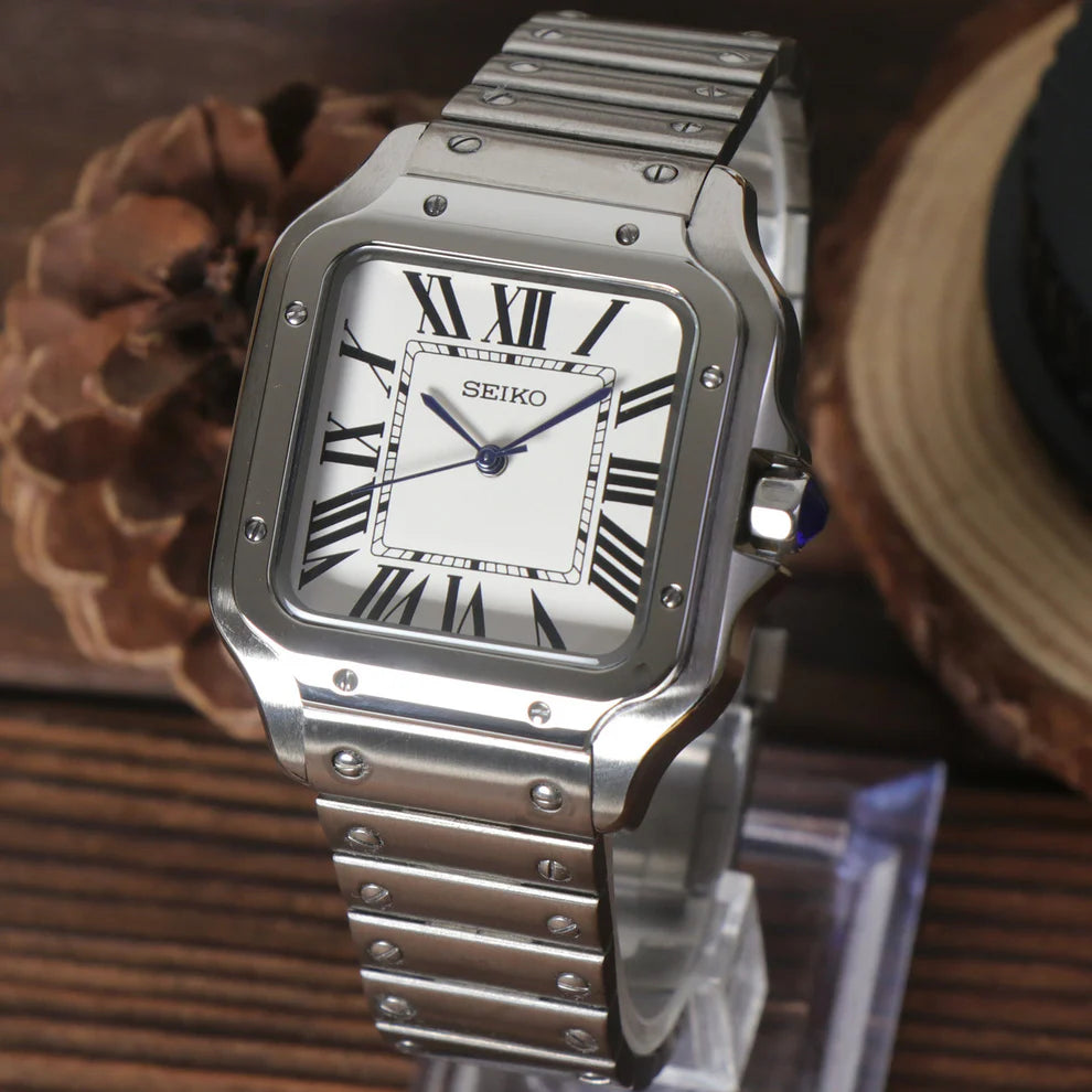 Seiko Mod 'Santos' Carátula Blanca