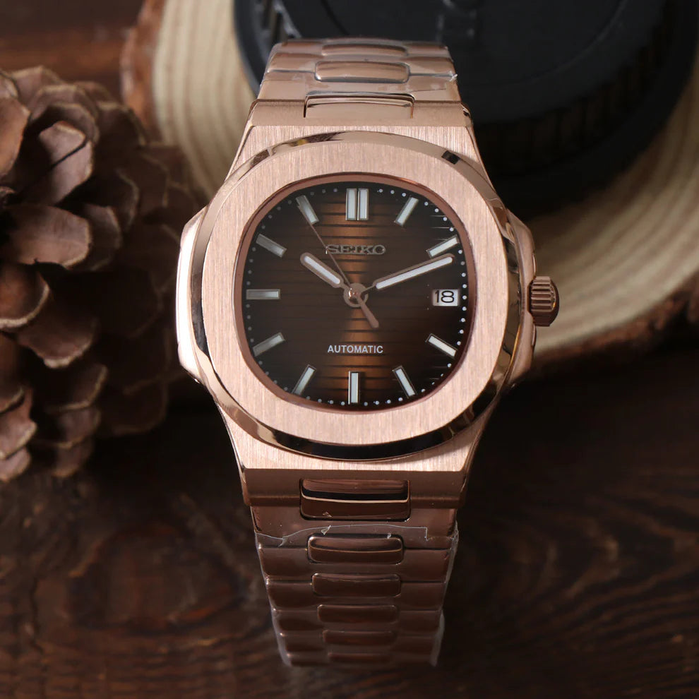 Seiko Mod 'Nautilus' Rose Gold