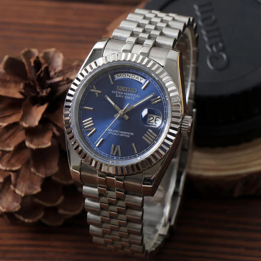 Seiko Mod 'Day-date' Caratula Azul