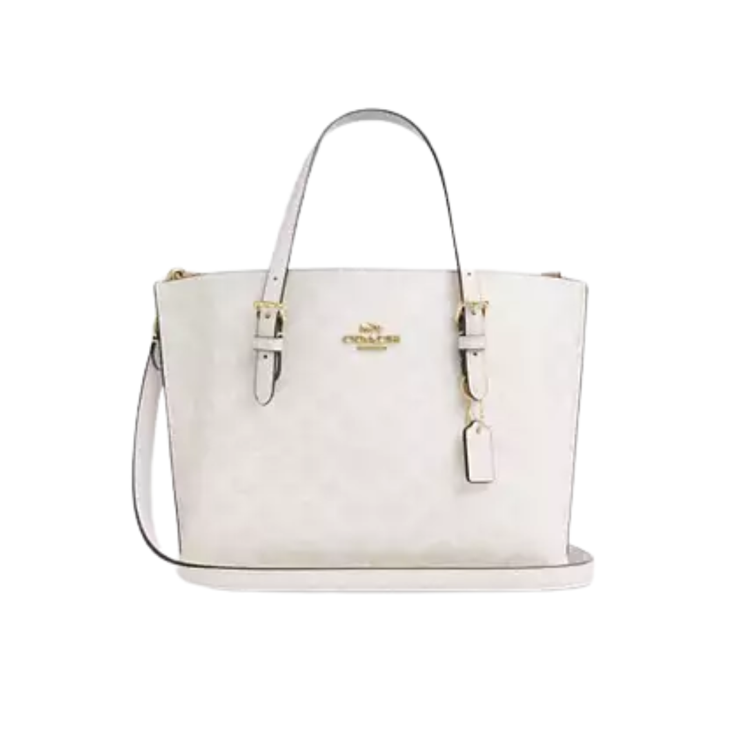 Bolsa Coach Mollie Tote Bag 25 In Signature canvas/Gold/White/Chalk