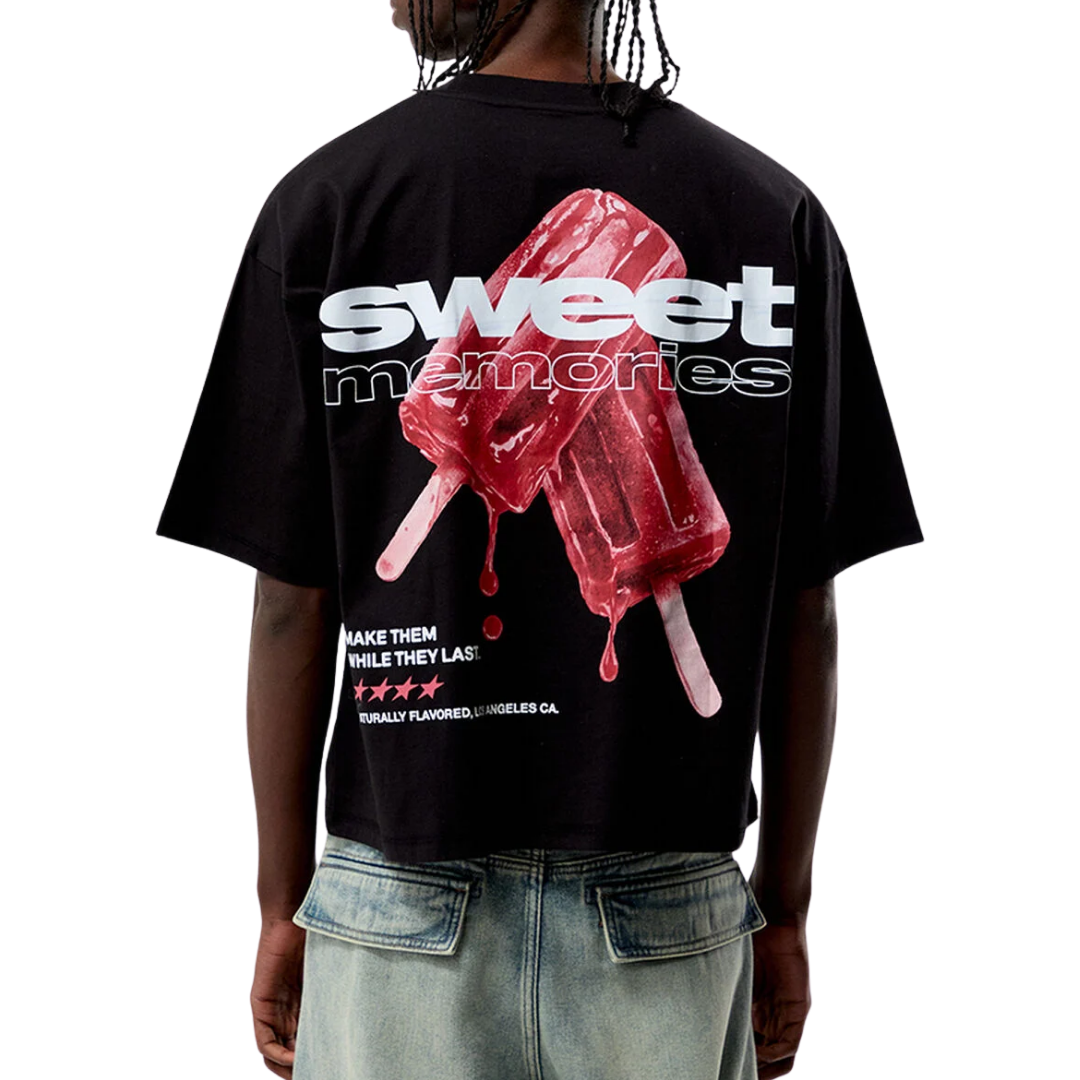 Tee Pacsun "Sweet Cropped Boxy" Black