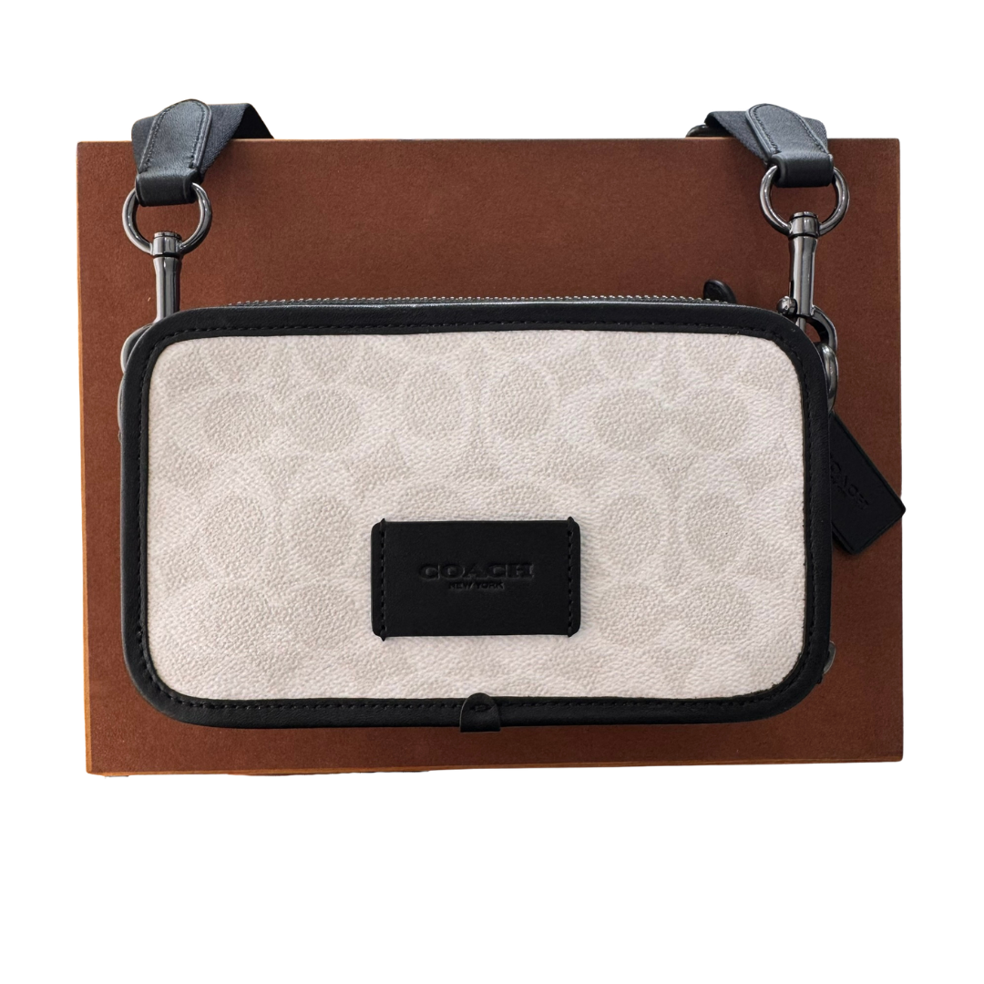 Shoulder Belt Bag Coach Black White