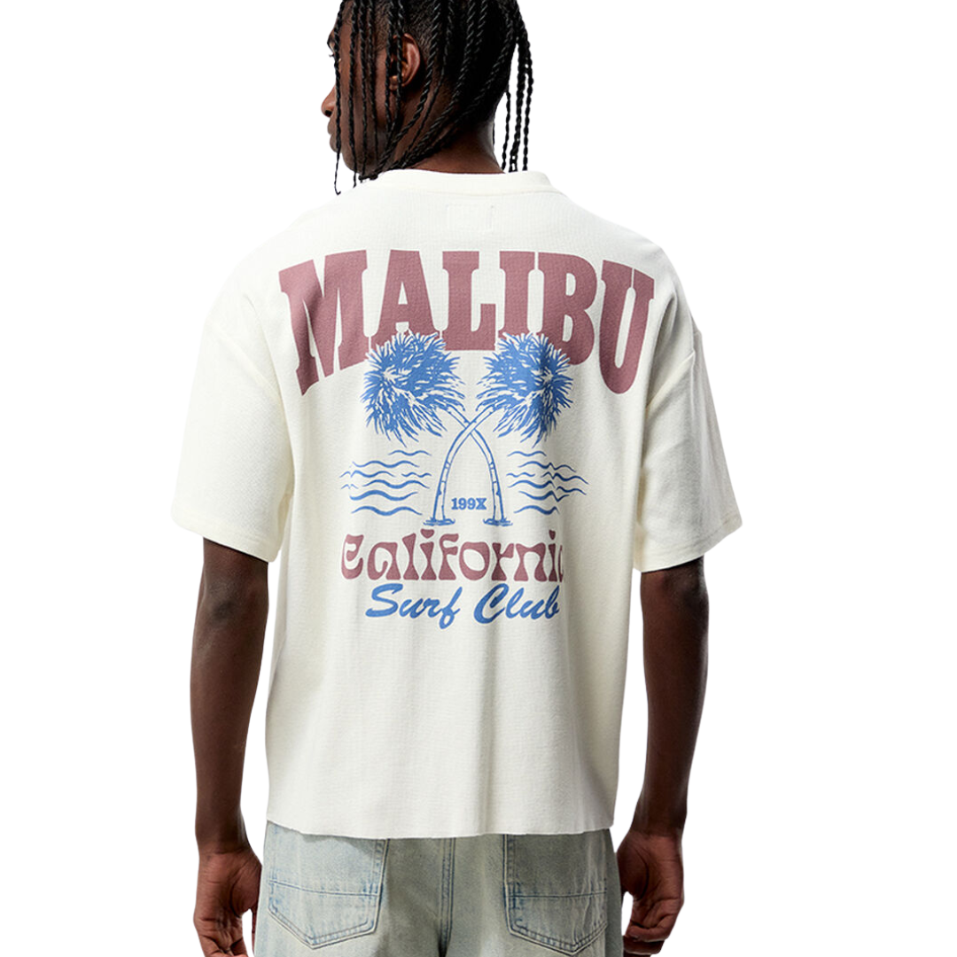 Tee Pacsun "Malibu Waffle Knit" Beige