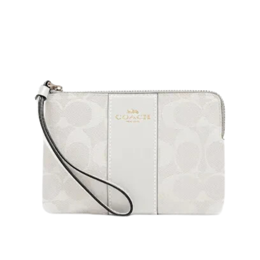Monedero Coach Blanco Monograma