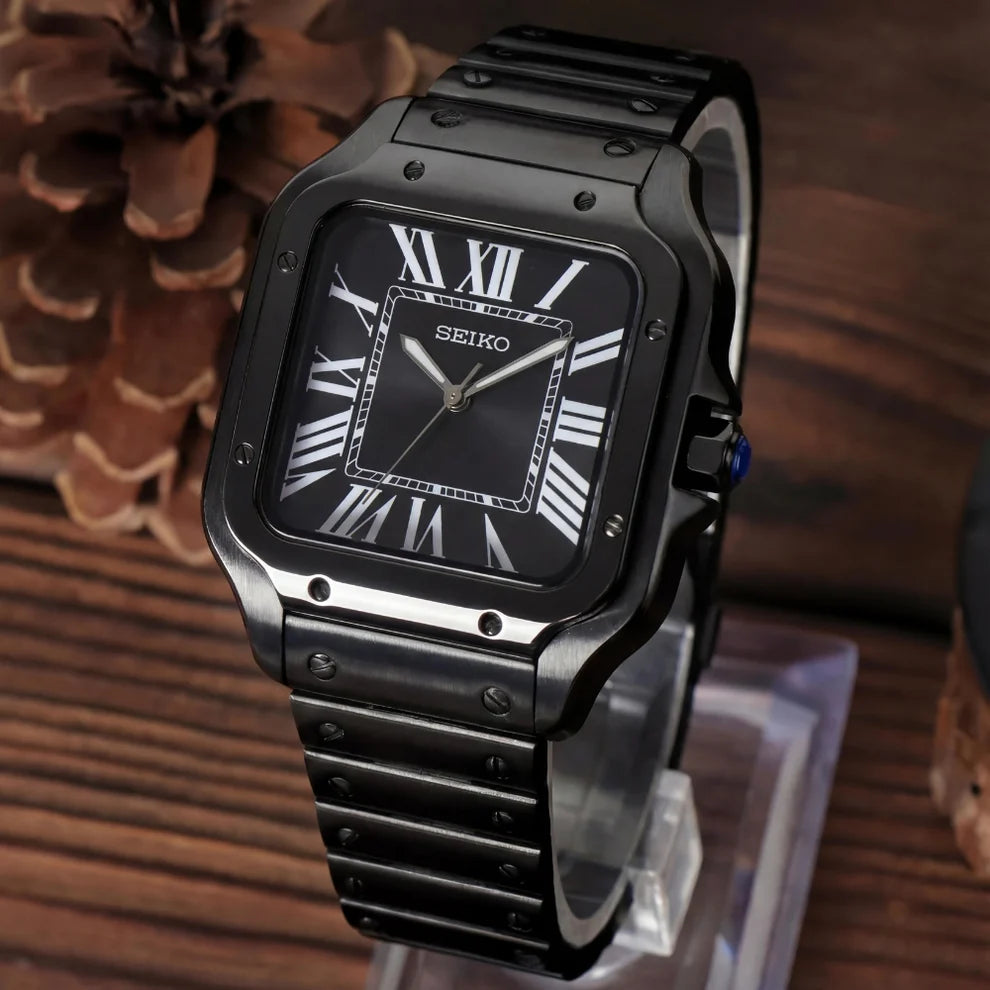 Seiko Mod 'Santos' Triple Black