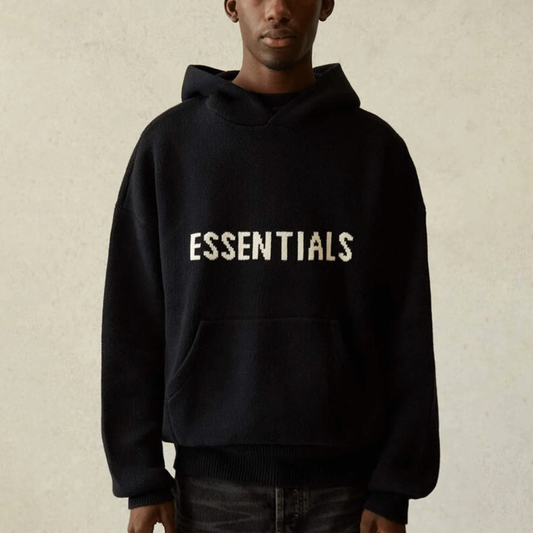 Hoodie Essentials Knit Black