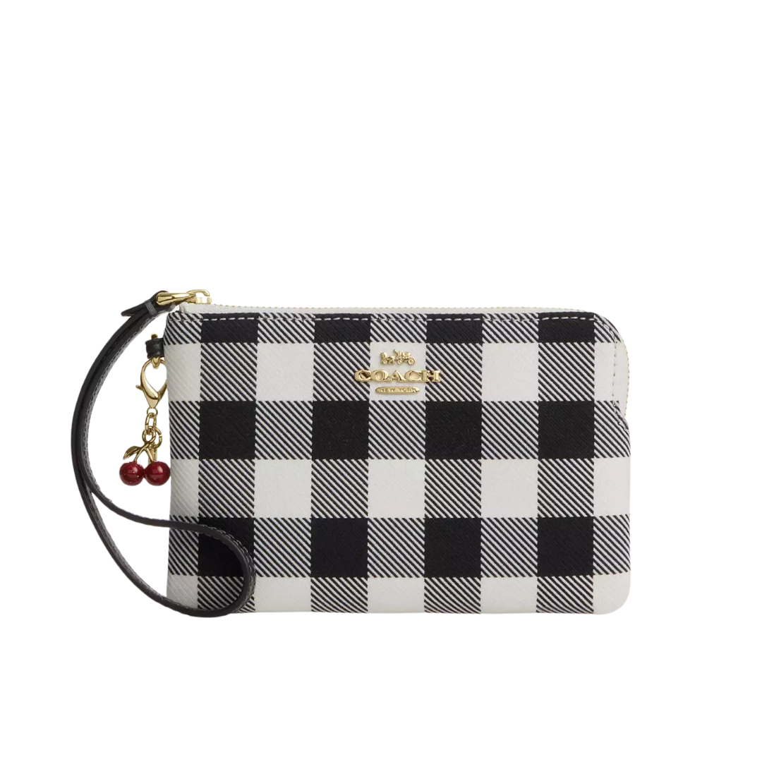Monedero Coach Corner Zip Wristlet Cherry