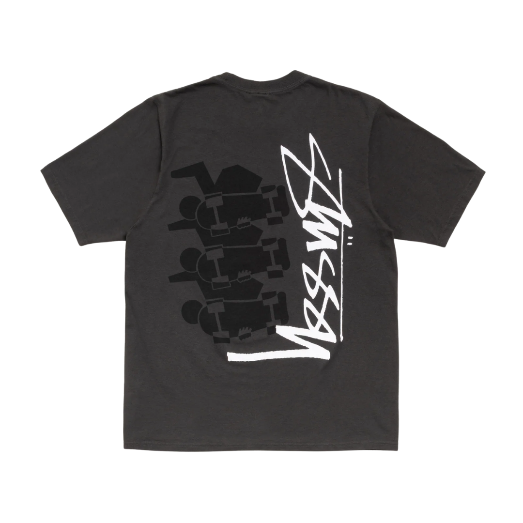 Tee Stussy "Skate Stag" Faded Black