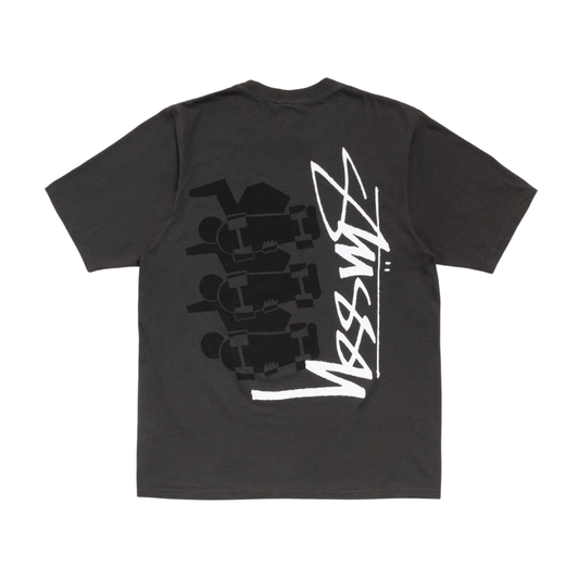 Tee Stussy "Skate Stag" Faded Black