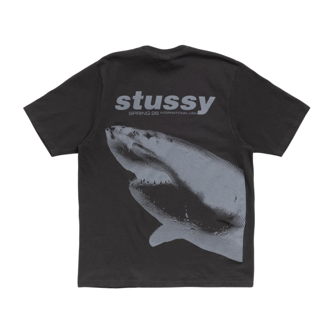 Tee Stussy "Shark Pig" Faded Black