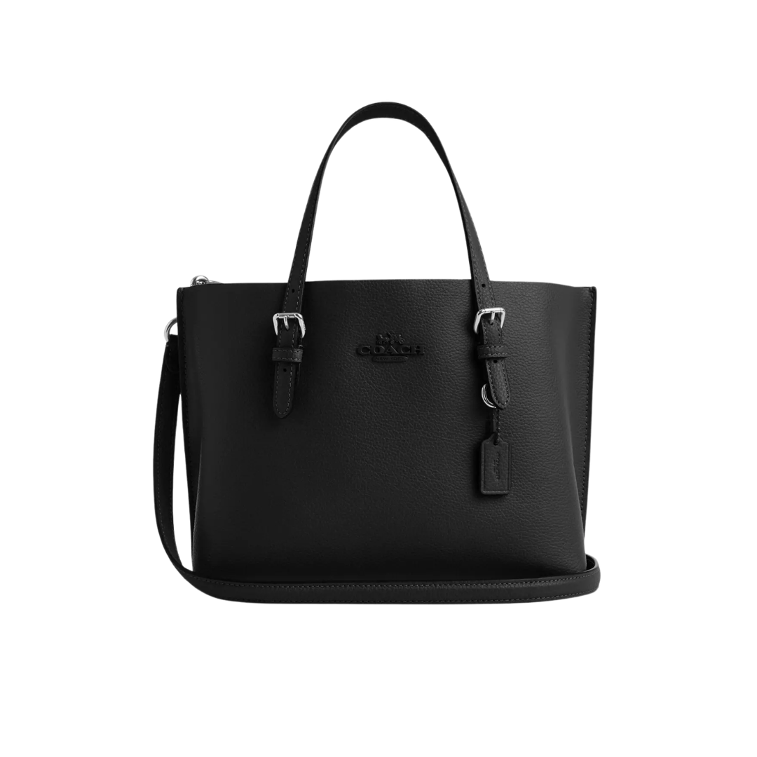Bolsa Coach Mollie Tote Bag 25 In Leather/Silver/Black