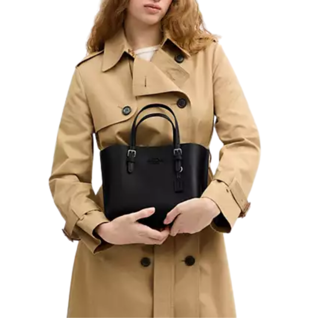 Bolsa Coach Mollie Tote Bag 25 In Leather/Silver/Black