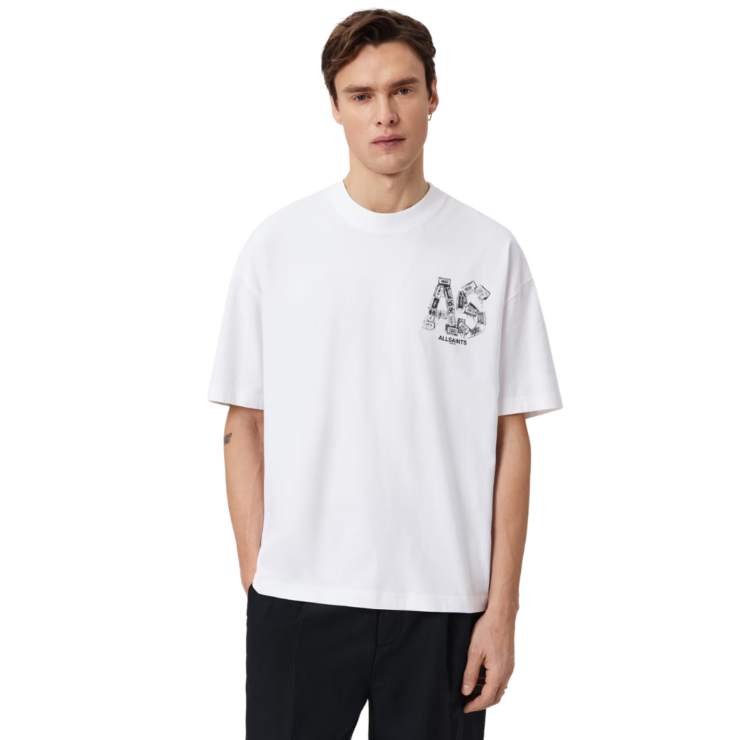 Tee All Saints "Mixtape" Optic White