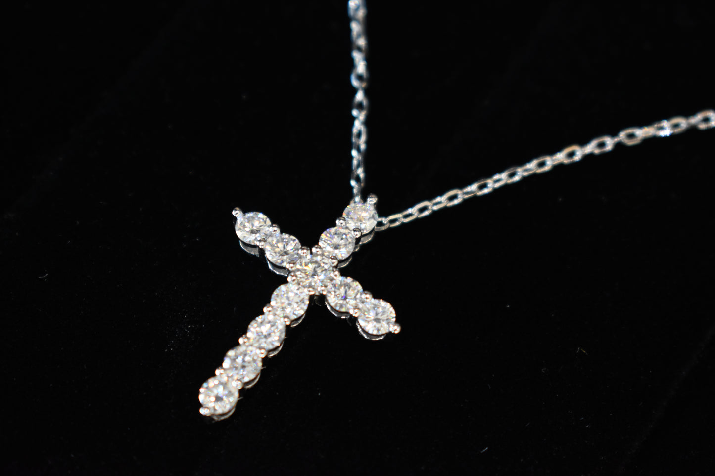 Collar Cruz Mossainite Plata .925