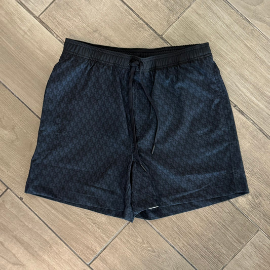Short CK Monograma Azul/Negro
