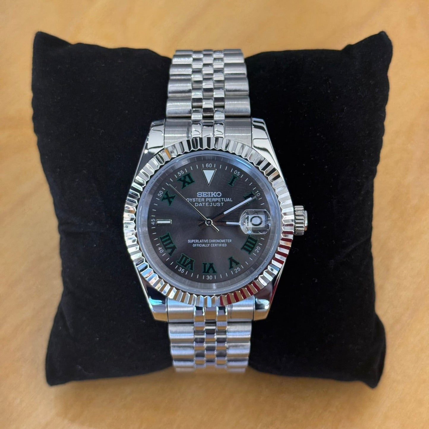 Seiko Mod 'Datejust' Green Roman