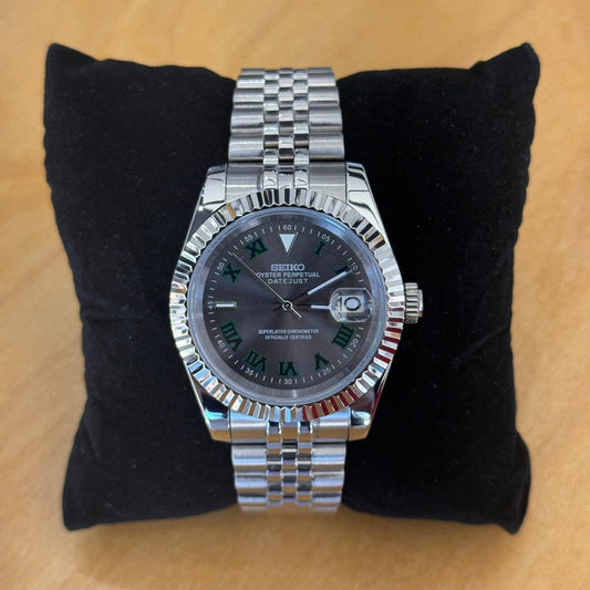 Seiko Mod 'Datejust' Green Roman