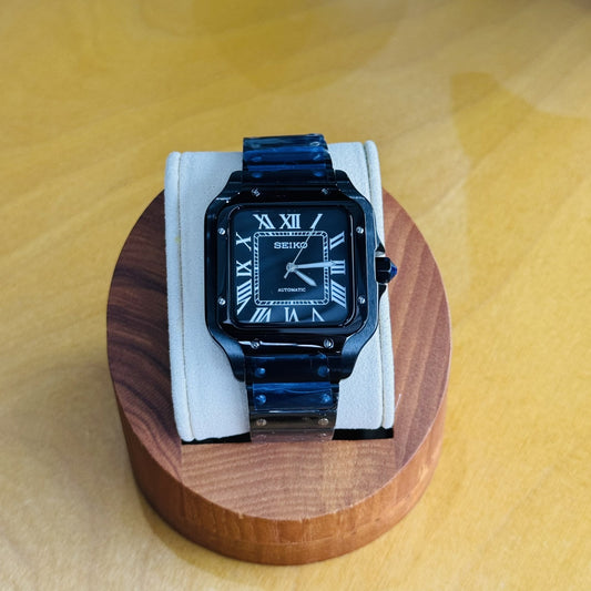 Seiko Mod 'Santos' Triple Black
