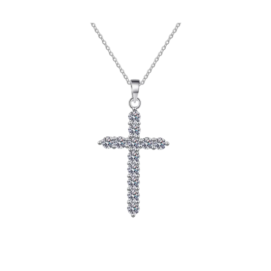 Collar Cruz Mossainite Plata .925