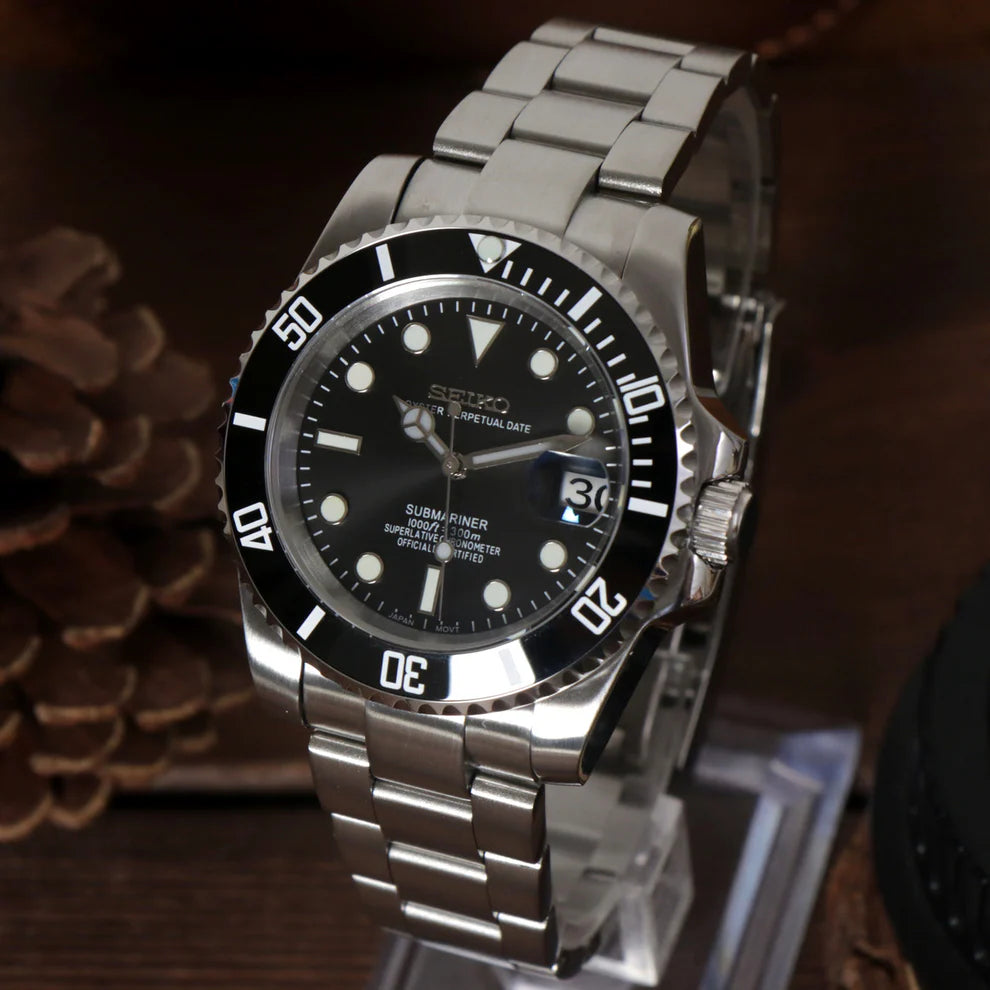 Seiko Mod 'Submariner' Carátula Negra