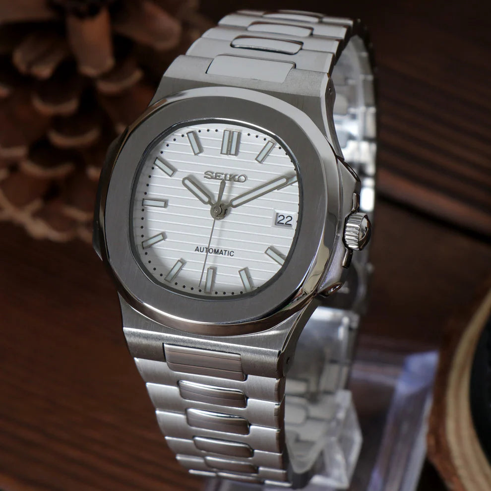 Seiko Mod 'Nautilus' Carátula Blanca
